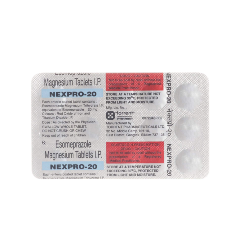 Nexpro 20mg Tablet ( Esomeprazole 20mg ) | Pocket Chemist