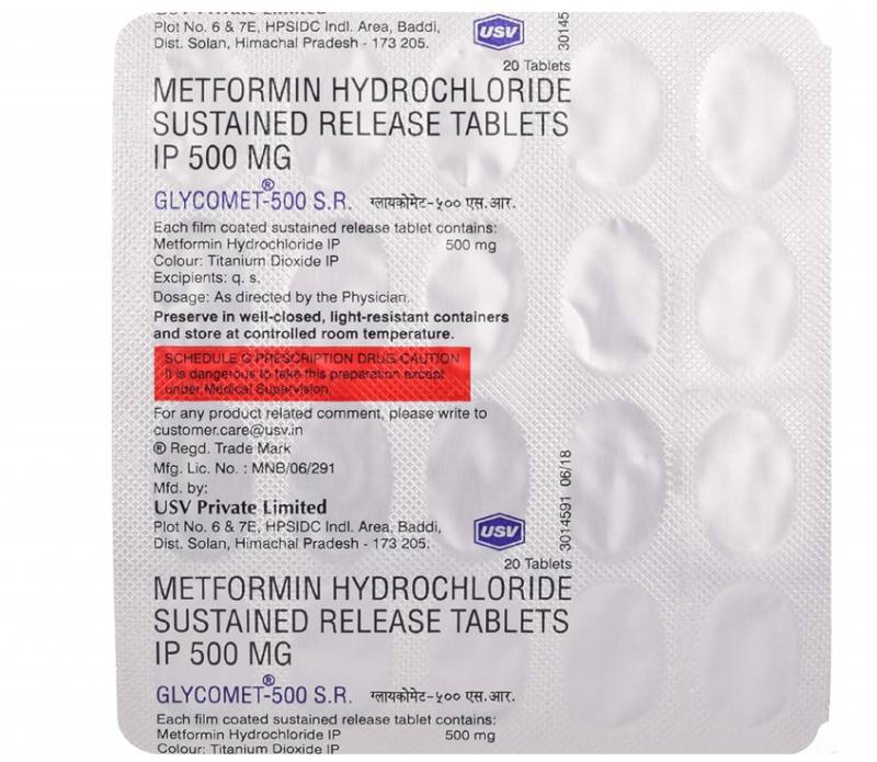 Glycomet SR 500Mg ( Metformin 500Mg ) | Pocket Chemist
