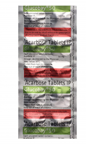 Glucobay 50mg Tablet ( Acarbose 50Mg ) | Pocket Chemist